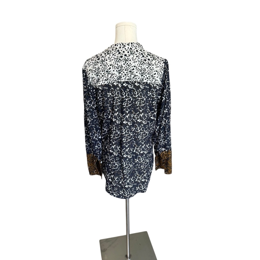 Apiece Apart - Patterned Button Down Blouse Top S… - image 3